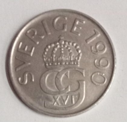 SWEDEN 5 KRONOR 1990(used) | Indian Postage Stamps | Indian Coins | Old Indian Currency | Rare Indian Coins | Numismatic Collection India - Image 2