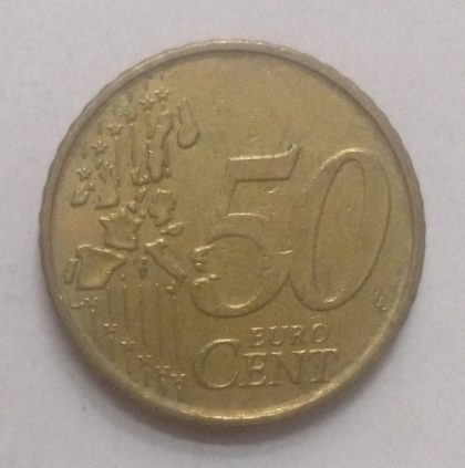 50 Cent EURO  1999_(used) | Indian Postage Stamps | Indian Coins | Old Indian Currency | Rare Indian Coins | Numismatic Collection India