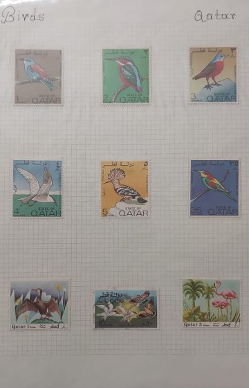 Thematic Birds Stamps of QATAR 9 Stamps 1 Used/8 Mint