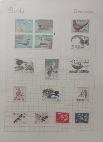 Thematic Birds Stamps of SWEDEN 16 Stamps 6 Used /10 Mint