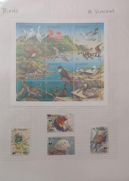 Thematic Birds Stamps of St.VINCENT 1 Minature Sheet-4 Stamps Mint (WWF) | Indian Postage Stamps | Indian Coins | Old Indian Currency | Rare Indian Coins | Numismatic Collection India