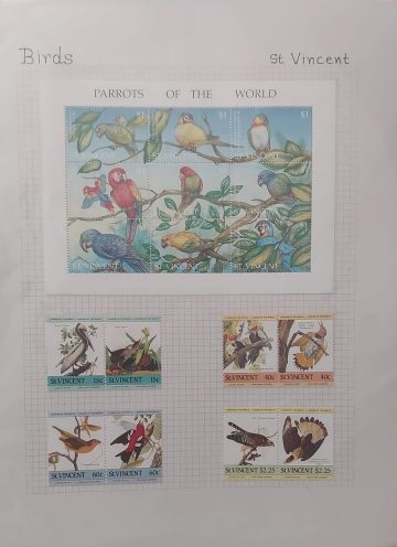 Thematic Birds Stamps of St.VINCENT 1 Minature sheet 8 Stamps