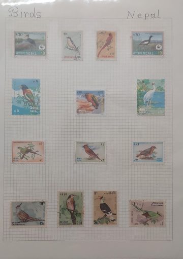 Thematic Birds Stamps of NEPAL 14 Stamps -5 Used/7 Mint (WWF)