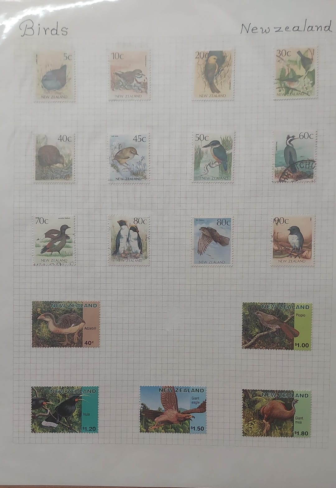 Thematic Birds Stamps of NEWZEALAND 17 Stamps -6 Used/11 Mint