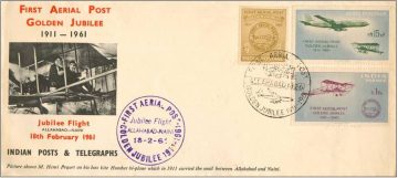 First Day Cover 18 Feb 1961 50th Anniversary Of First Official (Fdc-1961) (Spots/Hinged/Slightly Damaged/Paper Stuck)