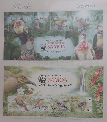 Thematic Birds Stamps of SAMOA 2 Minature sheets (WWF)