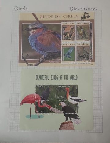 Thematic Birds Stamps of SIERRALEONE 2 Minature Sheets
