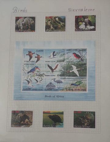 Thematic Birds Stamps of SIERRALEONE 1 Minature Sheet -6 Stamps Mint