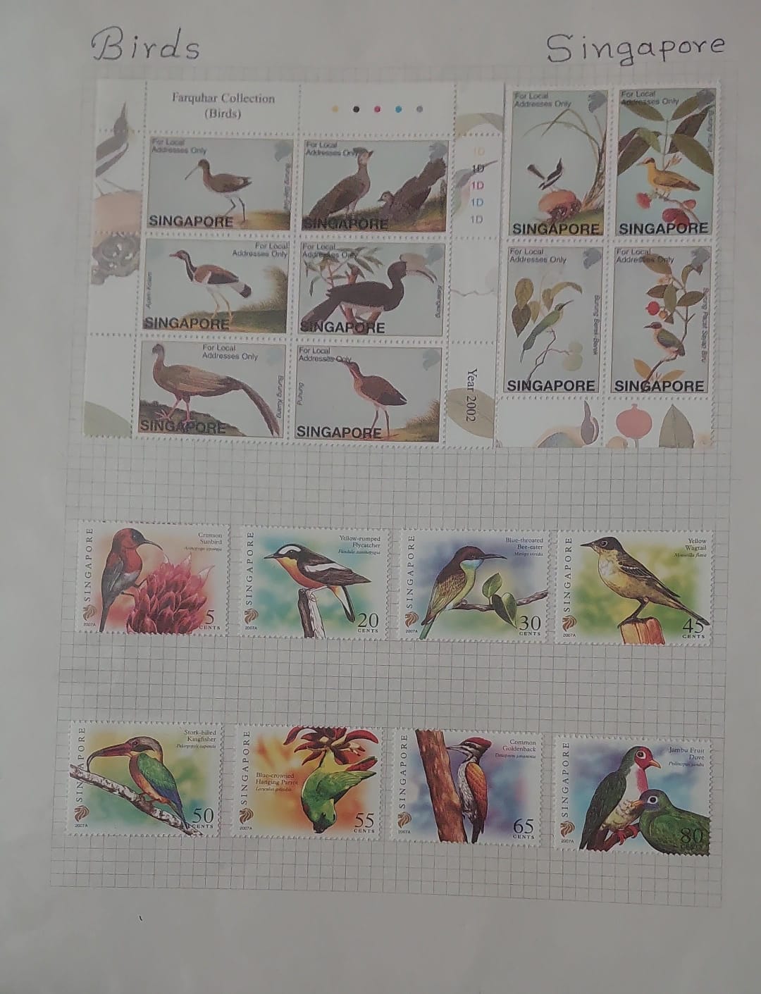 Thematic Birds Stamps of SINGAPORE 18 Stamps Mint