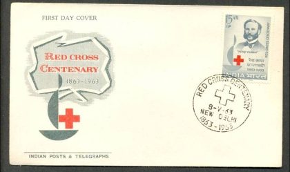 First Day Cover? 06 May.'63 Red Cross Contenary (fdc-1963) | Indian Postage Stamps | Indian Coins | Old Indian Currency | Rare Indian Coins | Numismatic Collection India