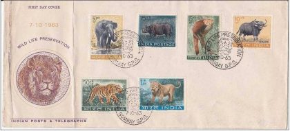 First Day Cover? 07 Oct.'63 Wild Life Preservation. (fdc-1963) | Indian Postage Stamps | Indian Coins | Old Indian Currency | Rare Indian Coins | Numismatic Collection India