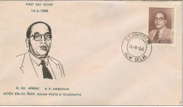 First Day Cover 14 Apr 1966 5th Birth Anniversary Of Dr bhimrao Ramji Ambedkar (lawyer And Social Reformer) (fdc-1966) (spots/hinged/slightly Damaged/paper Stuck)