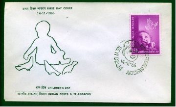 First Day Cover 14 Nov 1966 National Children's Day (fdc-1966) (spots/hinged/slightly Damaged/paper Stuck)