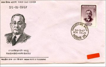 First Day Cover 26 Dec 1967 Rashbehari Basu (founder Of Ina) Revolutionary (fdc-1967) (spots/hinged/slightly Damaged/paper Stuck)