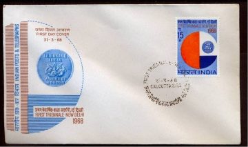 First Day Cover 31 Mar 1968 First Triennale, New Delhi (fdc-1968) (spots/hinged/slightly Damaged/paper Stuck)