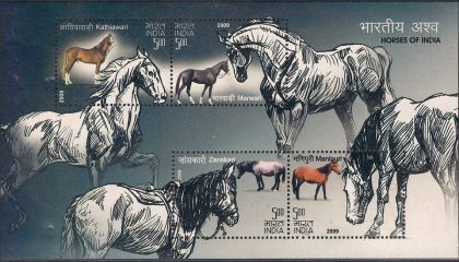 Horses of India - 2009 (Indian Miniature Sheets) | Indian Postage Stamps | Indian Coins | Old Indian Currency | Rare Indian Coins | Numismatic Collection India