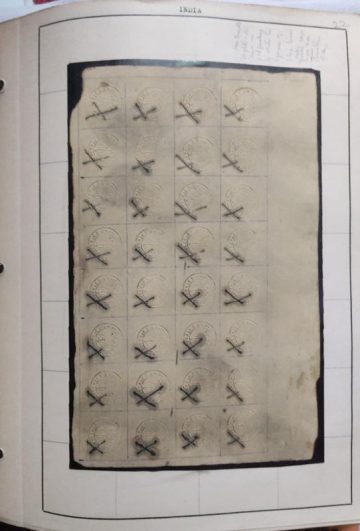 Indian 1852 Used White SCINDE Dawk Sg S1 ?2500 Rare Genuine Imitation & Collector's Pride Tele beach, to Hold This in Their Collection. (32 STAMPS)