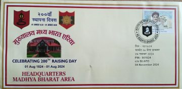 Head Quarters Madhya Bharat Area Army Postal Covers (APO's)