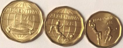 ARGENTINA 1978 Football series 3 coins 20-50-100 pesos (Unc) | Indian Postage Stamps | Indian Coins | Old Indian Currency | Rare Indian Coins | Numismatic Collection India - Image 2