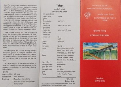 Completion of Konkan Railway  (BR) | Indian Postage Stamps | Indian Coins | Old Indian Currency | Rare Indian Coins | Numismatic Collection India