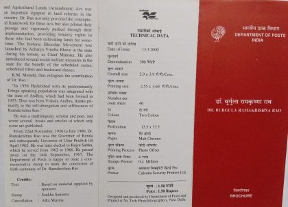 Birth centenary of Dr. Burgula Ramakrishna Rao. (BR) | Indian Postage Stamps | Indian Coins | Old Indian Currency | Rare Indian Coins | Numismatic Collection India