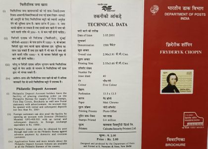 Fryderyk chopin, Composer,poland  (BR) | Indian Postage Stamps | Indian Coins | Old Indian Currency | Rare Indian Coins | Numismatic Collection India