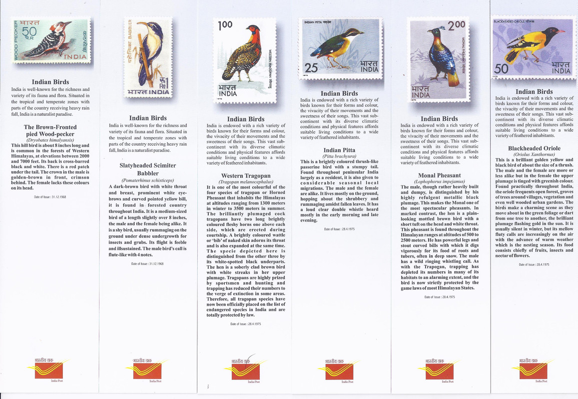 Bookmarks Depicting Stamps Birds of India Theme - Set 1 - Image 2