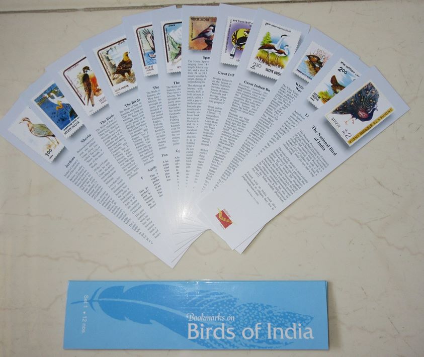 Bookmarks Depicting Stamps Birds of India Theme - Set 1