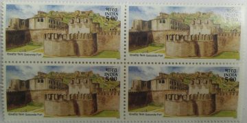 Forts of Andhra Pradesh -? Golconda? Fort , Thematic , Rs 5 (Block of 4 stamp)