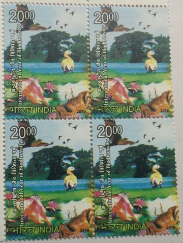 International Year of Bio Diversity Thematic Rs. 5(Block of 4 stamp)
