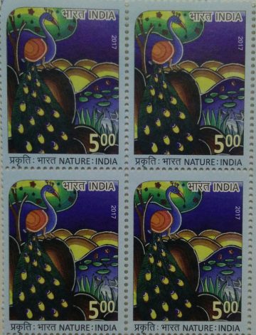 Nature of India; Peacock (Block of 4 stamp)