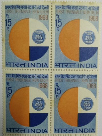 First Triennale - Art Exhibition. Art, Exhibition, Emblem, 15P.(Hinged Block of 4)