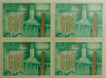 Wheat Revolution. Wheat, Grain, Agriculture, Research, Institute, 20P.(Hinged Block of 4)
