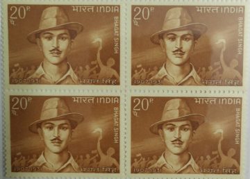 Bhagat Singh. Personality, Freedom Fighter, Socialist, Followers, 20P. (Hinged Block of 4)