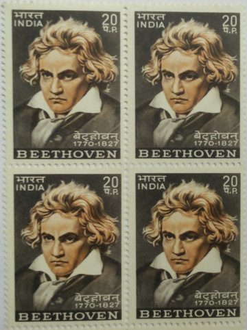 Beethoven. Personality, Composer, Pianist, 20 P.(Hinged Block of 4)