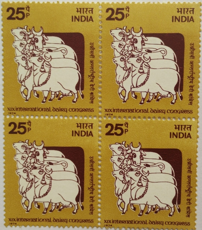 XIX International Dairy Congress. Dairy, Milk, Event, Cow, Conference, Painting, 25 P.(Hinged Block of 4)