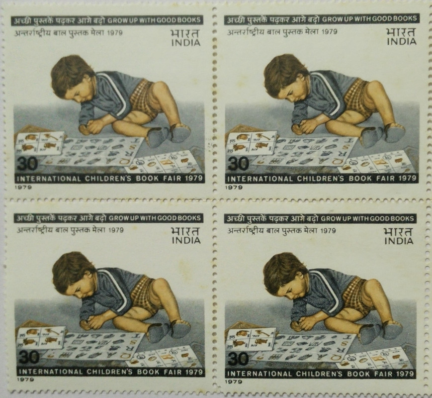 International Childrens Book Fair. Fair, Child, Book, Alphabet, 30 P. (Block of 4 stamp)