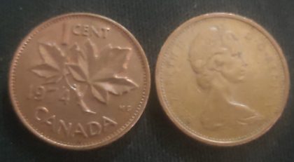 1 Cent Canada 1974 Elizabeth II D.G Regina (used) | Indian Postage Stamps | Indian Coins | Old Indian Currency | Rare Indian Coins | Numismatic Collection India