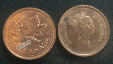 1 Cent Canada 2000 Elizabeth II D.G Regina (used)