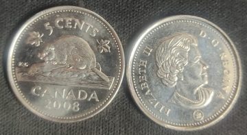 5 Cents Canada 2008 Elizabeth II D.G Regina
