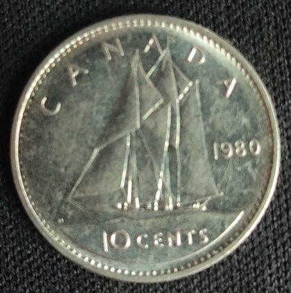 10 Cents Canada 1980 Elizabeth II D.G Regina | Indian Postage Stamps | Indian Coins | Old Indian Currency | Rare Indian Coins | Numismatic Collection India