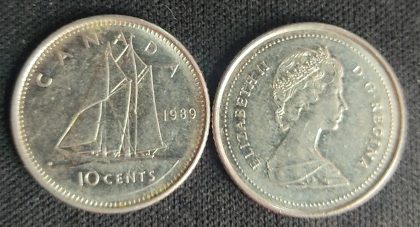 10 Cents Canada 1989 Elizabeth II D.G Regina | Indian Postage Stamps | Indian Coins | Old Indian Currency | Rare Indian Coins | Numismatic Collection India