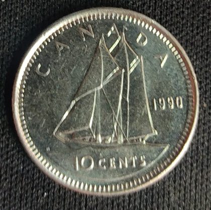 10 Cents Canada 1990 Elizabeth II D.G Regina | Indian Postage Stamps | Indian Coins | Old Indian Currency | Rare Indian Coins | Numismatic Collection India
