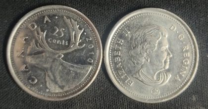 25 Cents Canada 2010 Elizabeth II D.G. Regina | Indian Postage Stamps | Indian Coins | Old Indian Currency | Rare Indian Coins | Numismatic Collection India