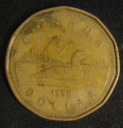 1 DOLLAR CANADA 1990 Elizabeth II D.G Regina (used) | Indian Postage Stamps | Indian Coins | Old Indian Currency | Rare Indian Coins | Numismatic Collection India