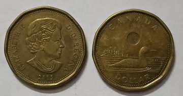 1 DOLLAR CANADA 2015 Elizabeth II D.G Regina (used)