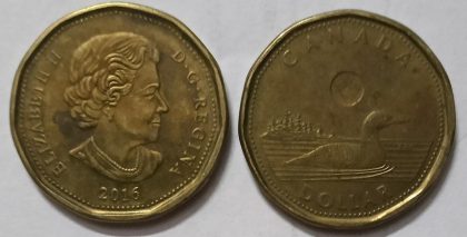 1 DOLLAR CANADA 2016 Elizabeth II D.G Regina (used) | Indian Postage Stamps | Indian Coins | Old Indian Currency | Rare Indian Coins | Numismatic Collection India