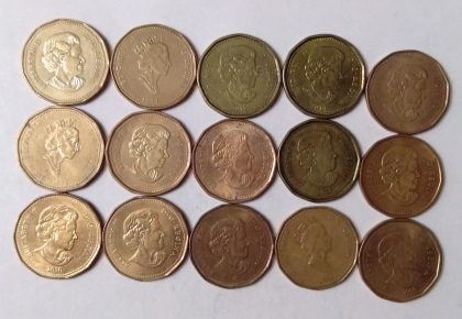 CANADA-DOLLAR(Set of 15 coins) (used) | Indian Postage Stamps | Indian Coins | Old Indian Currency | Rare Indian Coins | Numismatic Collection India - Image 2