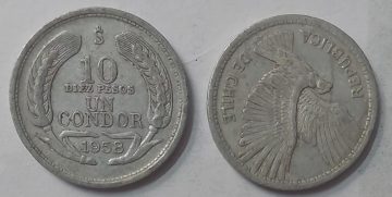 CHILE  10 CENT  Coin 1958 (USED)