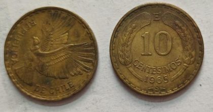 CHILE  10 CENT  Coin1965 (USED) | Indian Postage Stamps | Indian Coins | Old Indian Currency | Rare Indian Coins | Numismatic Collection India